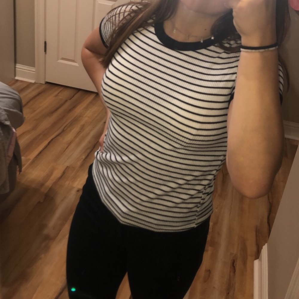 Black and White Striped Tshirt